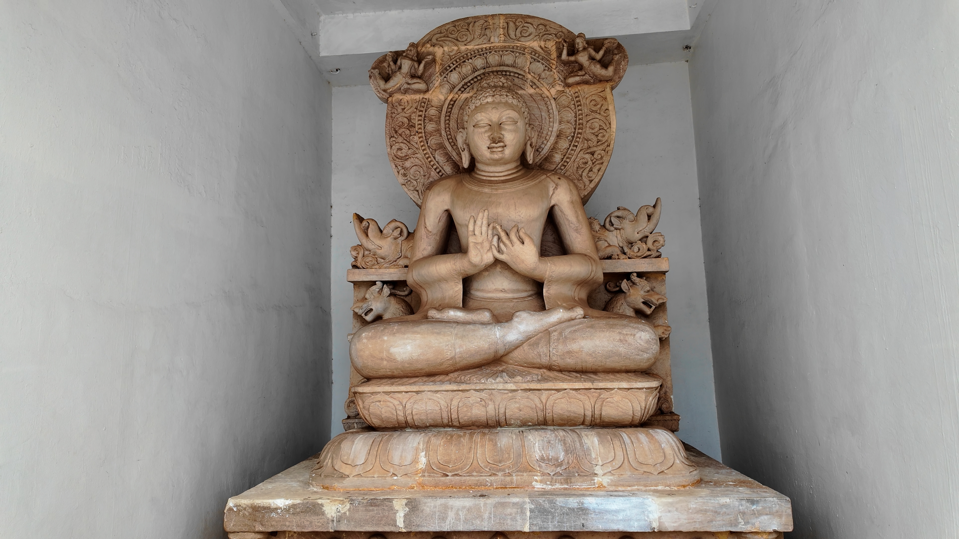Buddha statue in meditation mudra at Dhauli Peace Stupa