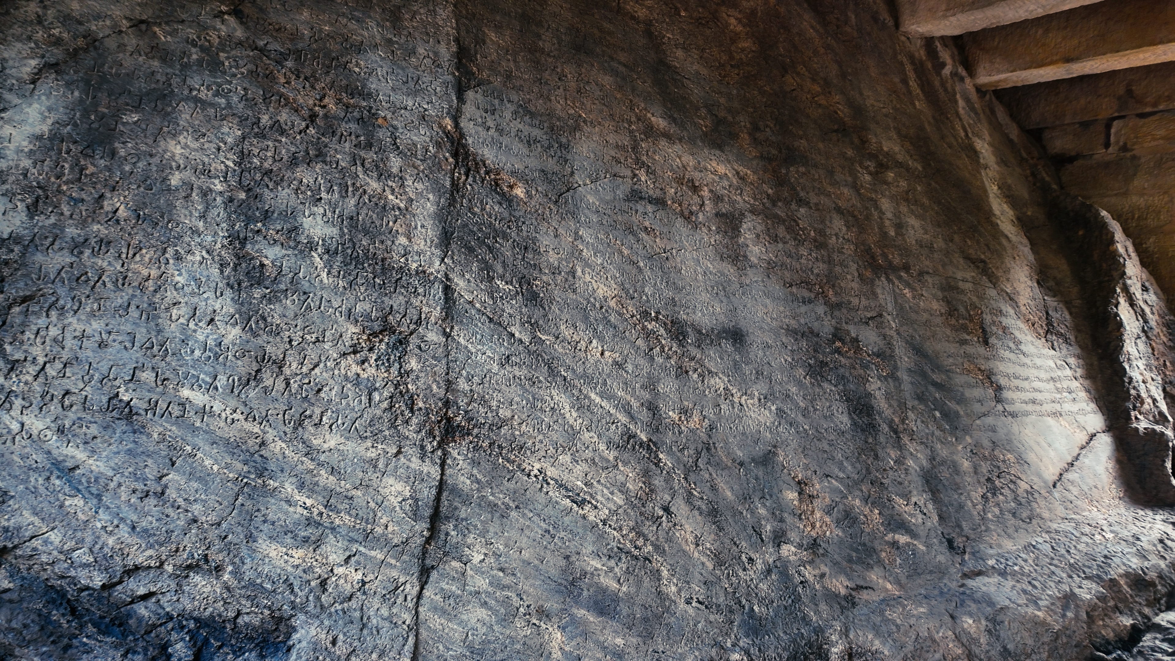 The 2,200-year-old Ashokan Rock Edict carved into stone at the foot of Dhauli hill