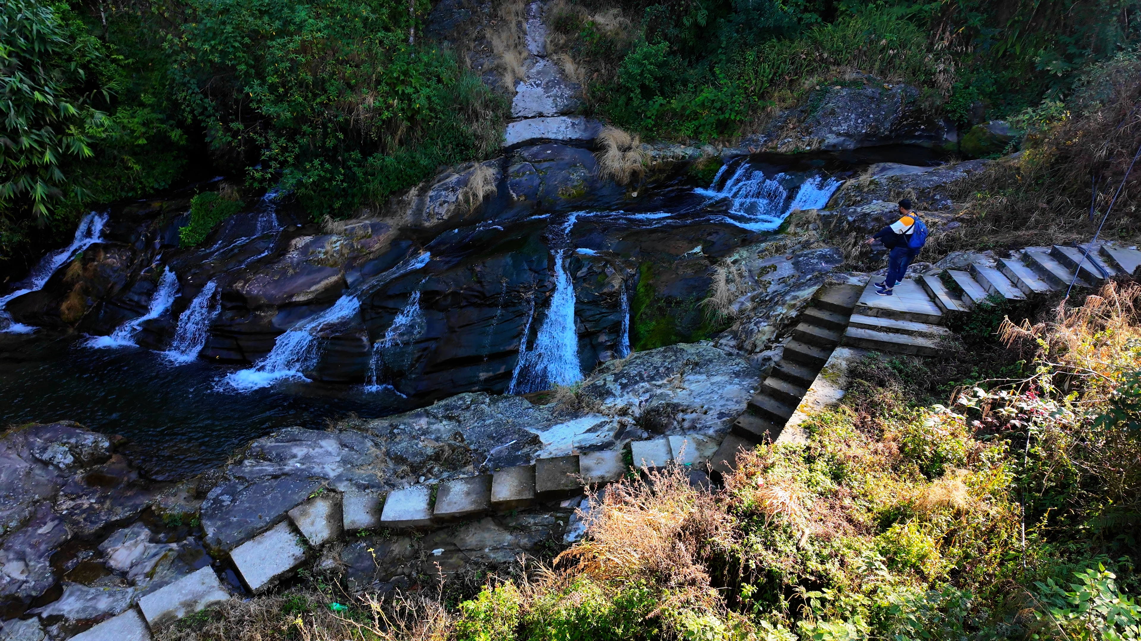 Twin Waterfall on the way to North Sikkim