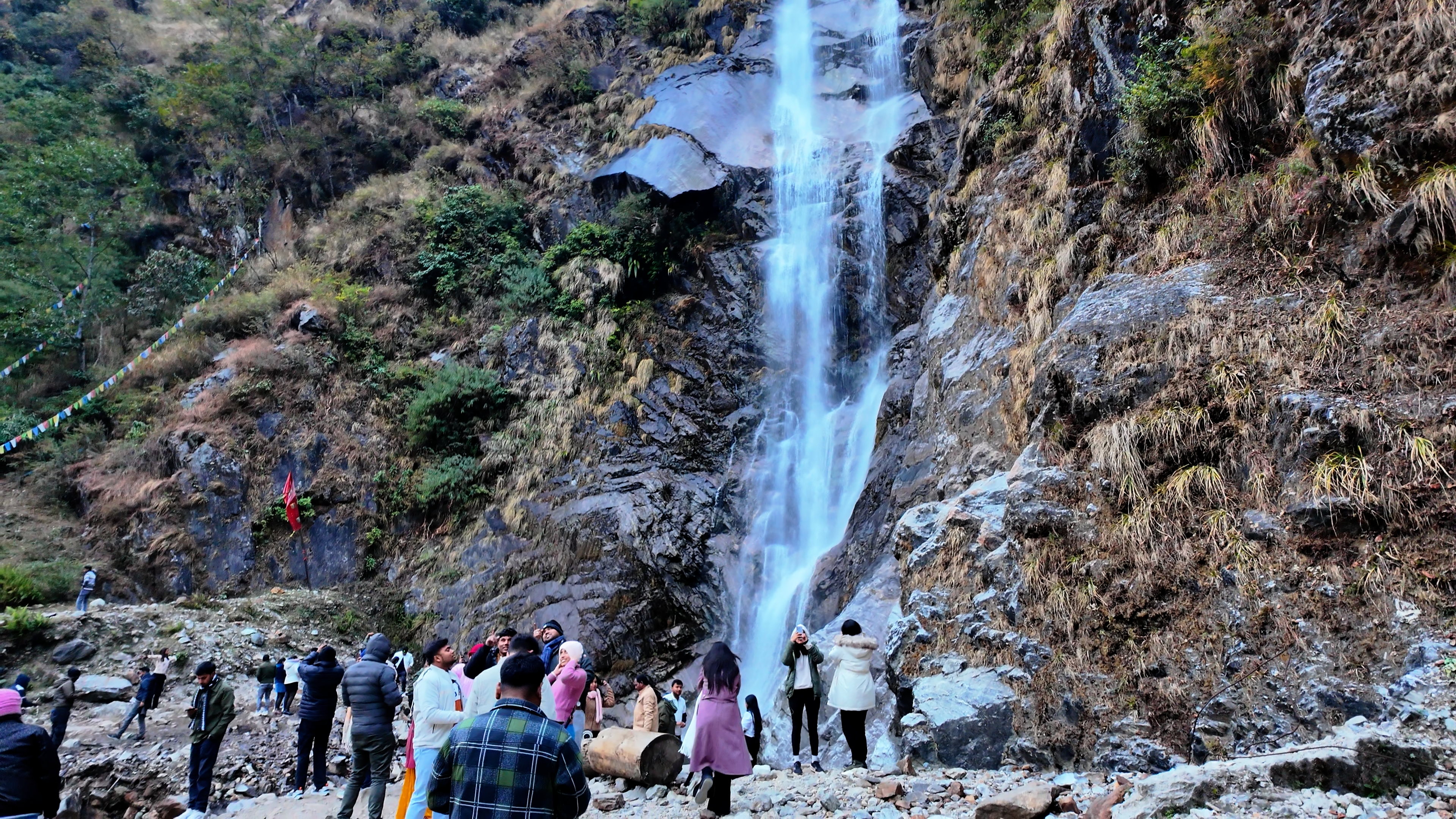 Waterfall near Lachung in the evening