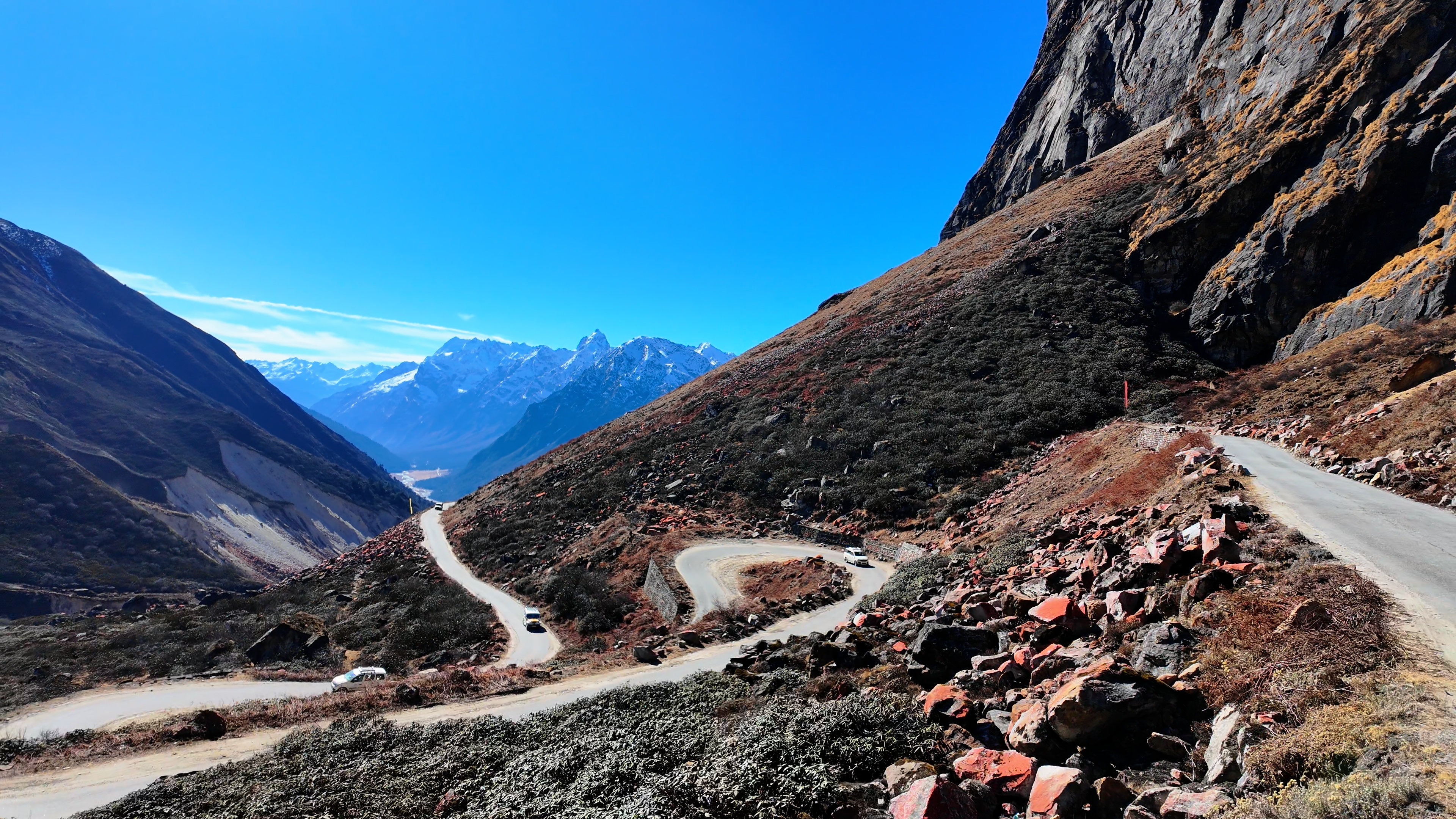 Mountain road leading toward Zero Point