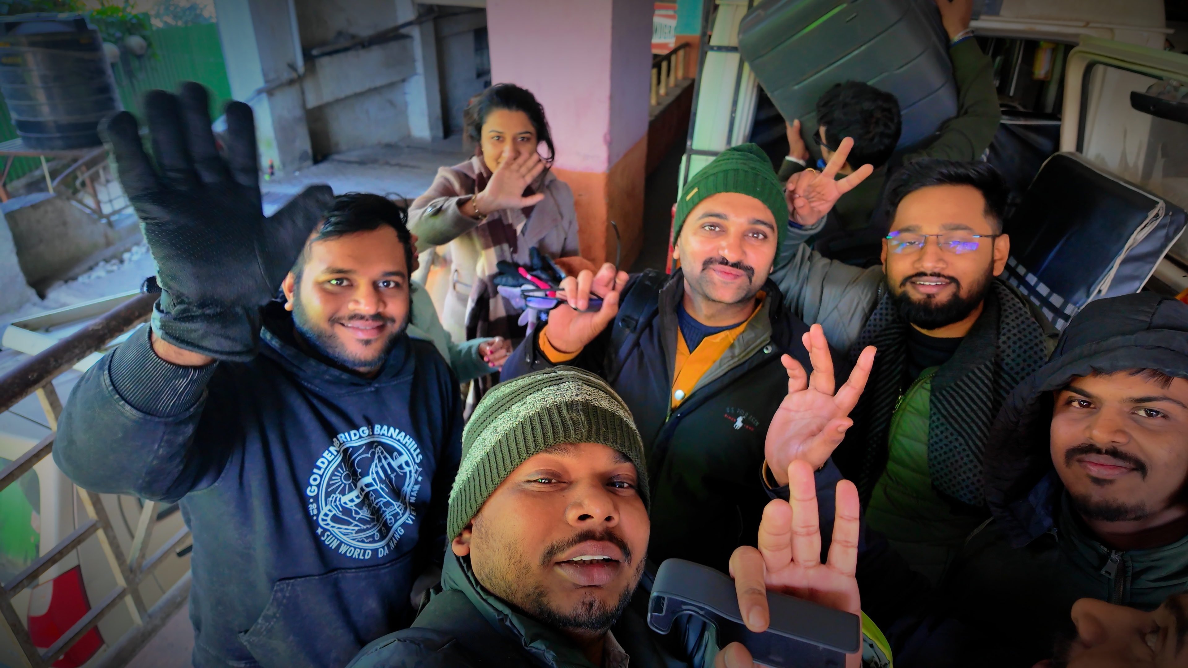Saying goodbye to friends made during the Sikkim trip