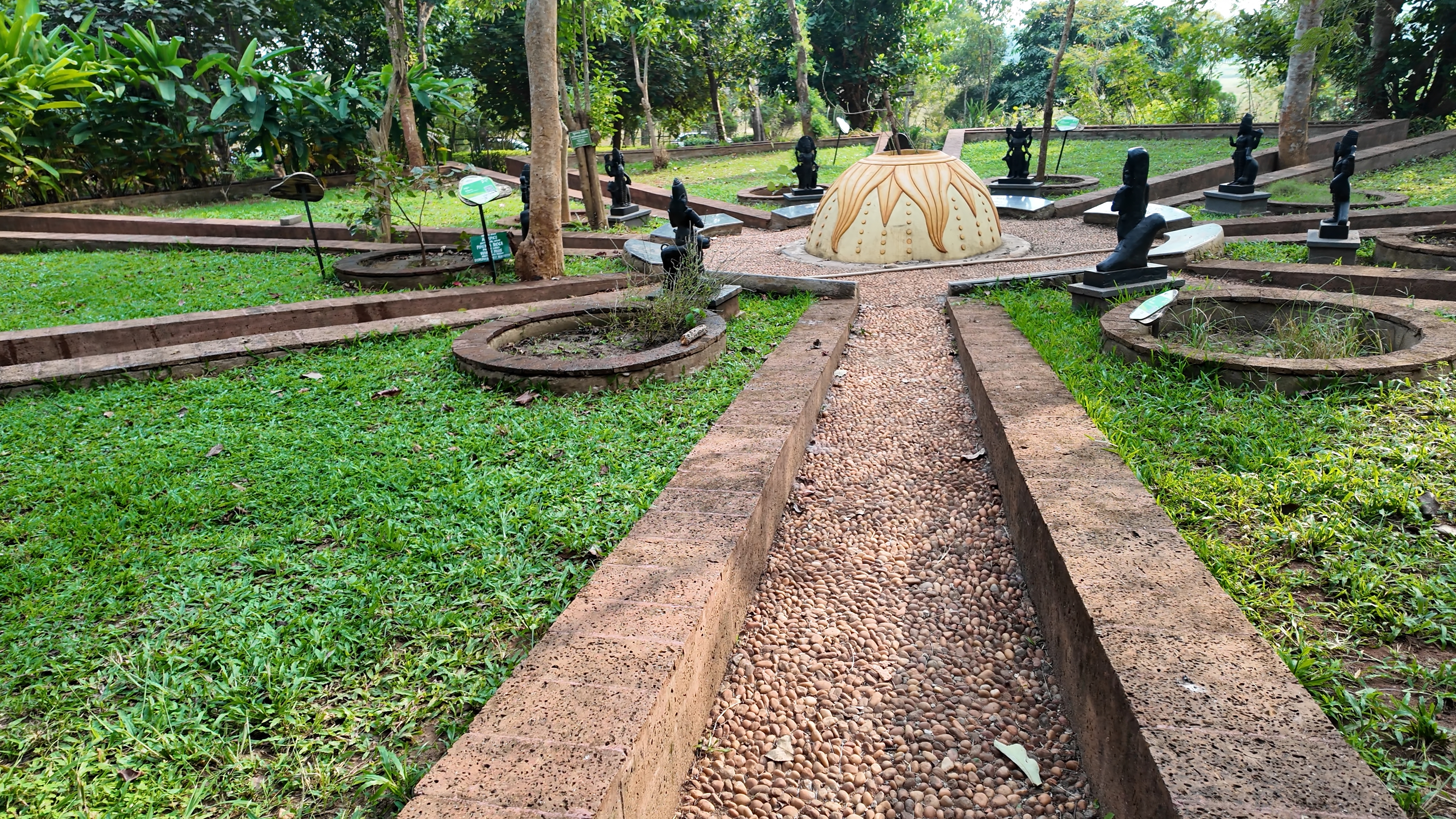 Nabagraha Vatika, laid out like a solar system with the navagraha deities